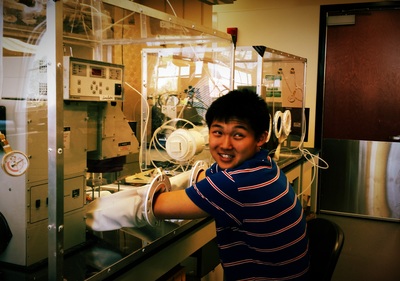 a student in a lab